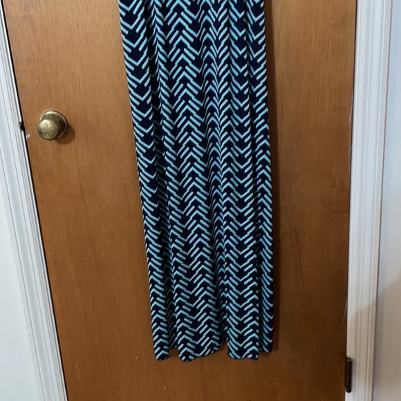 •TRIXXI•NAVY AND MINT TURQUOISE BOHO RUFFLE CHEST MAXI DRESS SIZE MEDIUM EUC - Picture 12 of 12